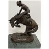Image 2 : After Remington Cowboy Bronco Bronze Sculptures