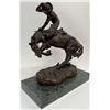 Image 5 : After Remington Cowboy Bronco Bronze Sculptures