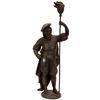 Image 1 : Renaissance Man Torch Bearer Metal Finial Statue