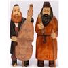 Image 1 : Pair of Hand-Carved Wooden Judaica Folk Figures