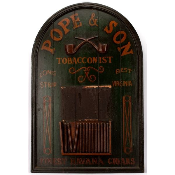 Pope & Son Tobacconist Cigar Pipe Advertising Sign
