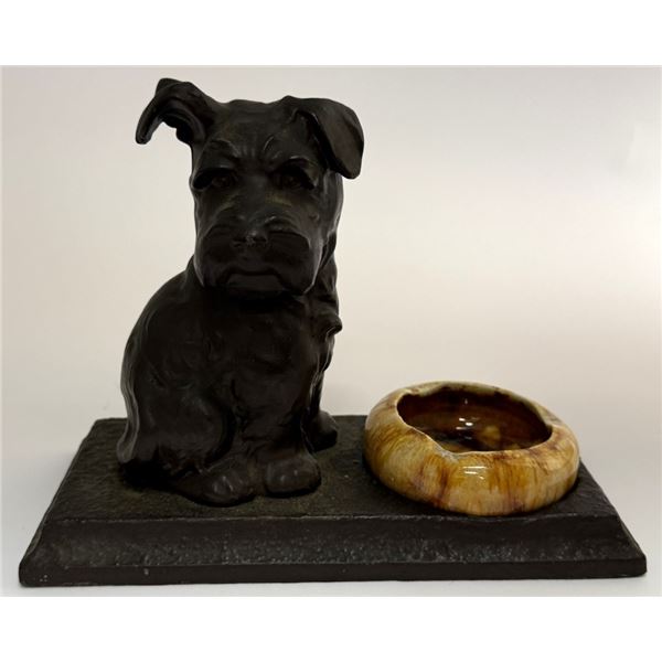 Art Deco Metal Scottish Terrier Dog Ashtray
