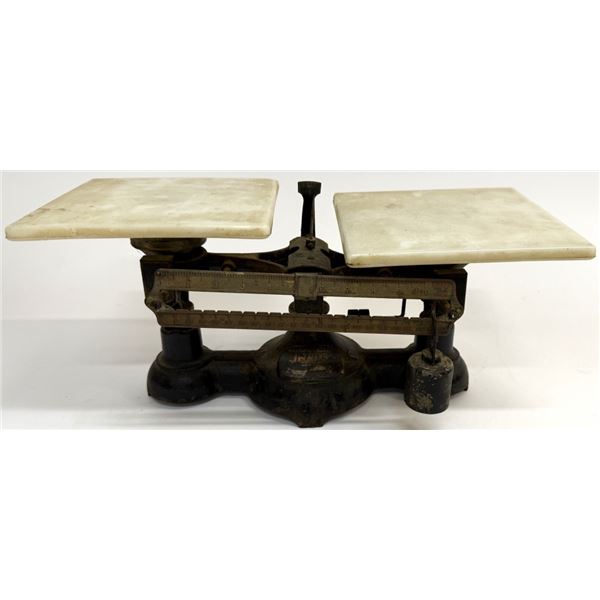Vintage Ohaus Marble & Cast Iron Balance Scale