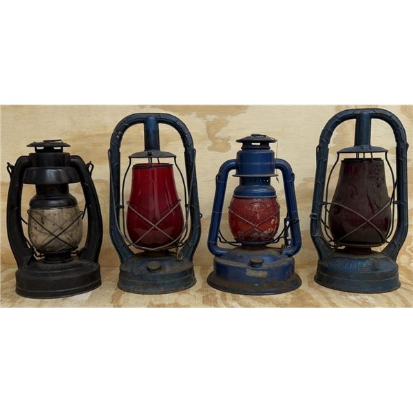 1950s Dietz Monarch Elgen Globe Glass Lanterns