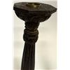 Image 3 : Antique Hand-Carved Wood & Brass Candlesticks