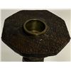 Image 4 : Antique Hand-Carved Wood & Brass Candlesticks