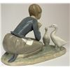 Image 3 : Lladro "Food For Ducks" #4849 Girl with Animals