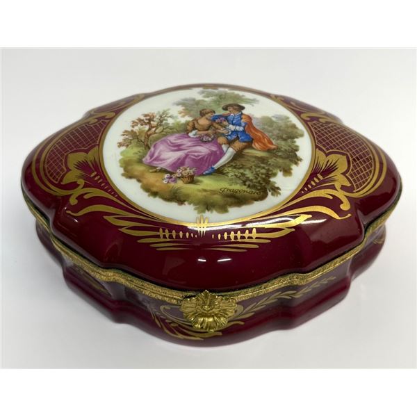 Limoges Fragonard Courtship Porcelain Box