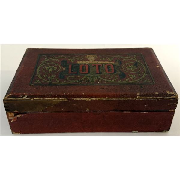 Antique Loto Game Box Set McLaughlin Bros. NY USA