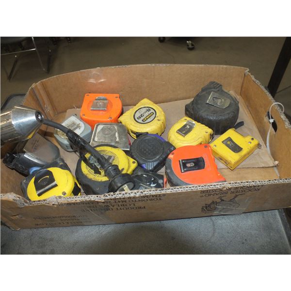 Assorted Tape Measures & Drill