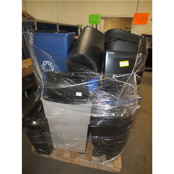 Pallet Of Assorted Garbage Cans