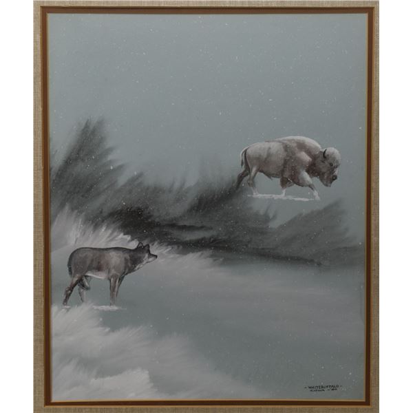 KIOWA PAINTING (BOBBY HILL "WHITEBUFFALO")