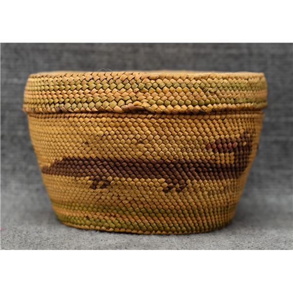 NOOTKA /MAKAH LIDDED BASKET