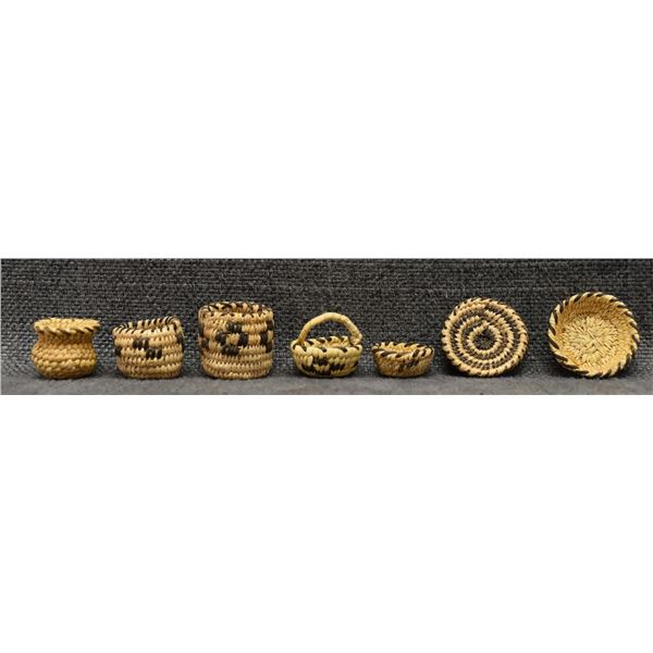 SEVEN PIMA/ PAPAGO MINIATURE BASKETS