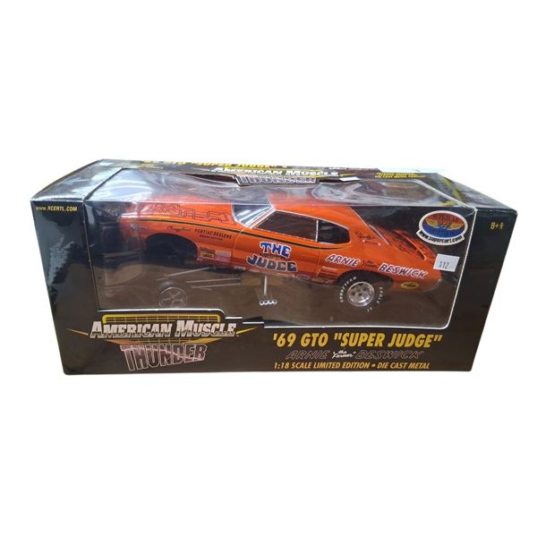 American Muscle Thunder 1969 GTO "Super Judge" Arnie "The Farmer" Beswick 1:18 scale limited edition