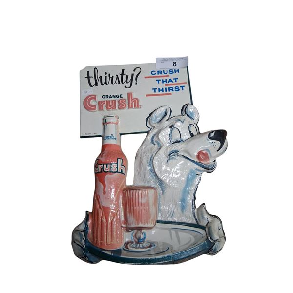 Very rare vacuuform Orange Crush advertising display 14"x9"