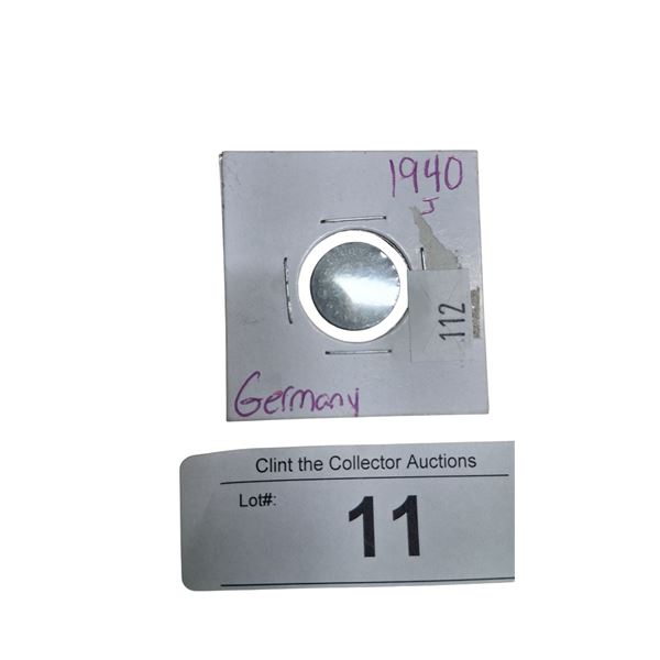 1940 German coin with swastika