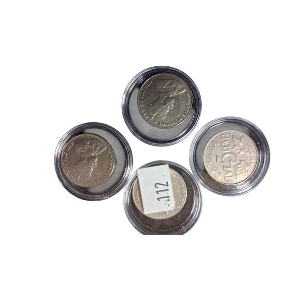 Hard to find 1927,28,29,35 Canadian nickels