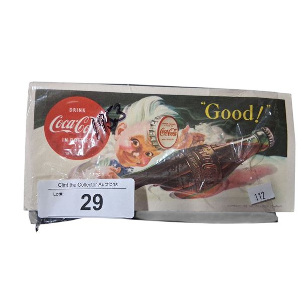 1953 Coca-Cola ink blotter card 7.5"x3.5"