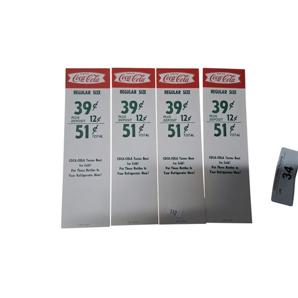 4 NOS 1950s Coca-Cola 6 pack inserts 7"x2"