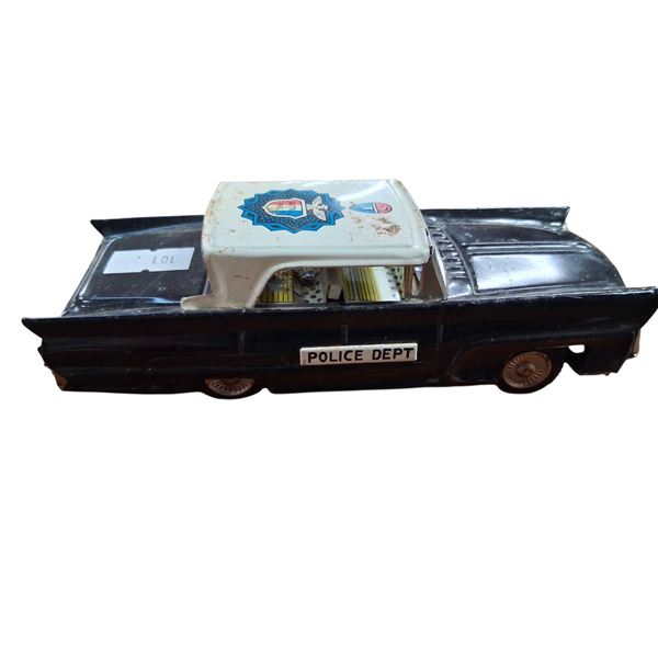 Vintage tin 60s police car 6" long