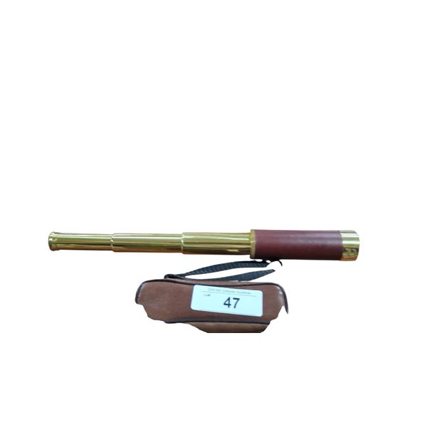 Vintage brass telescope with case