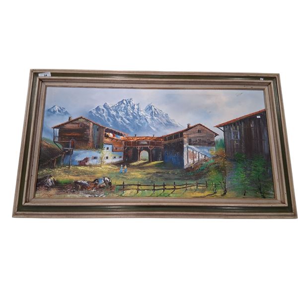 Large nicely framed oil painting 56"x32"