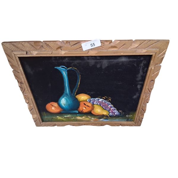 1960s velvet painting 23"x19"