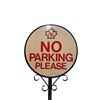 Image 3 : Vintage double sided Safeway No Parking sign in lollipop bracket 56" tall. Sign is 20" diameter