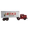 Image 1 : Vintage 50s Minnitoy pressed steel truck and trailer Bick's pickles 29" overall length