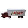 Image 3 : Vintage 50s Minnitoy pressed steel truck and trailer Bick's pickles 29" overall length