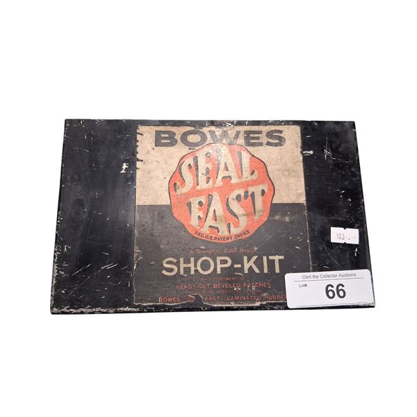 Vintage Sealfast shop kit with contents 10"x6"x3"