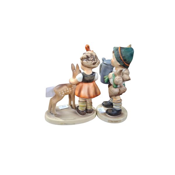 2 vintage Hummel porcelain figurines made in Germany, 5.5" tall