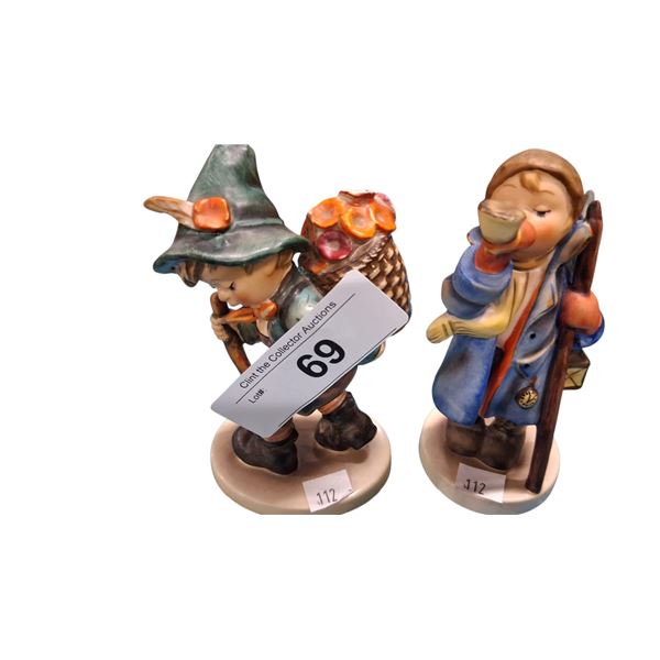 2 vintage Hummel porcelain figurines made in Germany, 5.5" tall