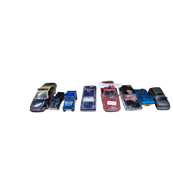 9 vintage die cast vehicles