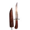 Image 2 : Vintage dagger with wooden handle and sheath 13" overall
