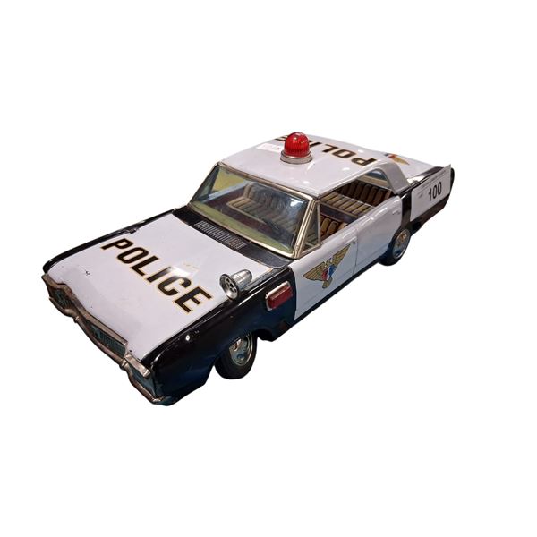 60s tin Japanese police car 11" long