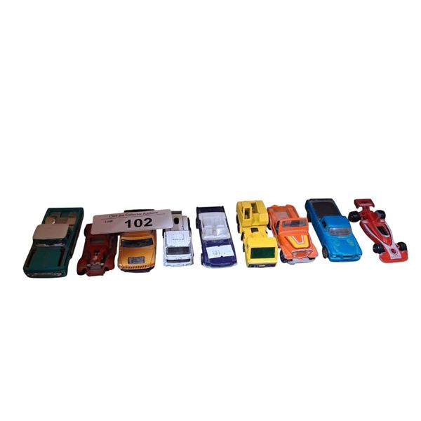9 vintage die cast vehicles