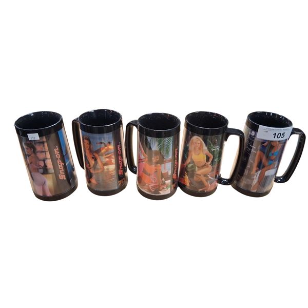 5 vintage NOS Snap-On Tools mugs