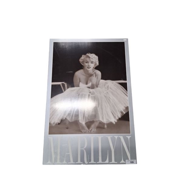 Vintage Marilyn poster on wood 36"x24"