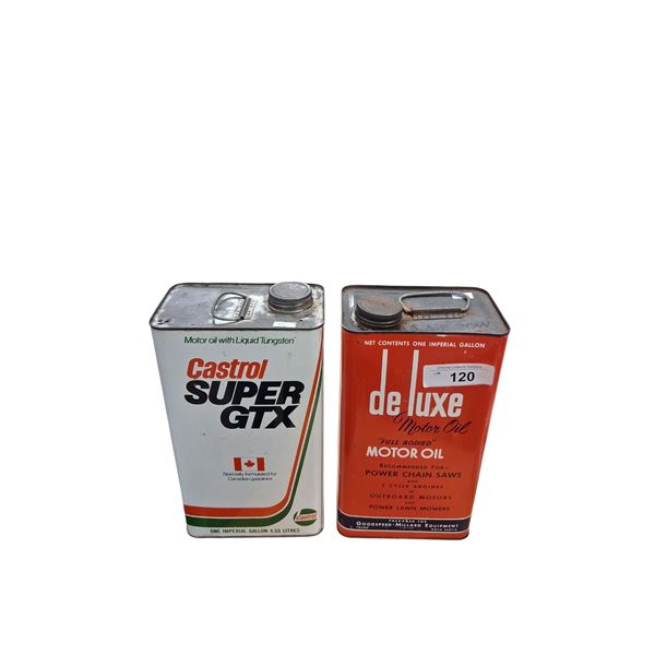 2 vintage square tins Castrol & Deluxe