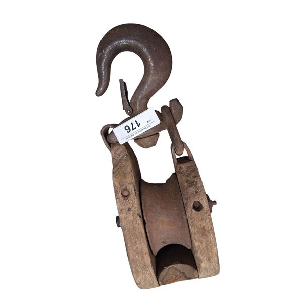 Vintage steel pulley 16"