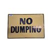 Image 1 : Vintage metal sign on wood frame, NO DUMPING 26"x18" great for bathroom