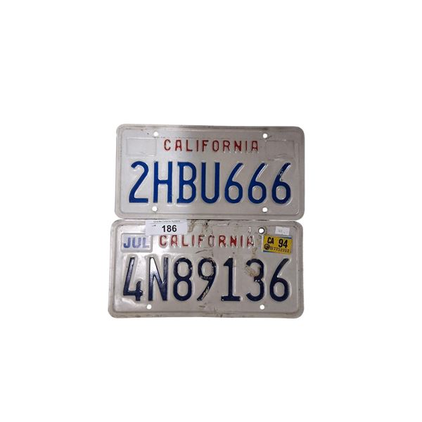 2 1994 California license plates