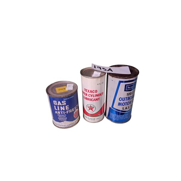 2 vintage tins 4 oz Texaco, 6 oz Sears