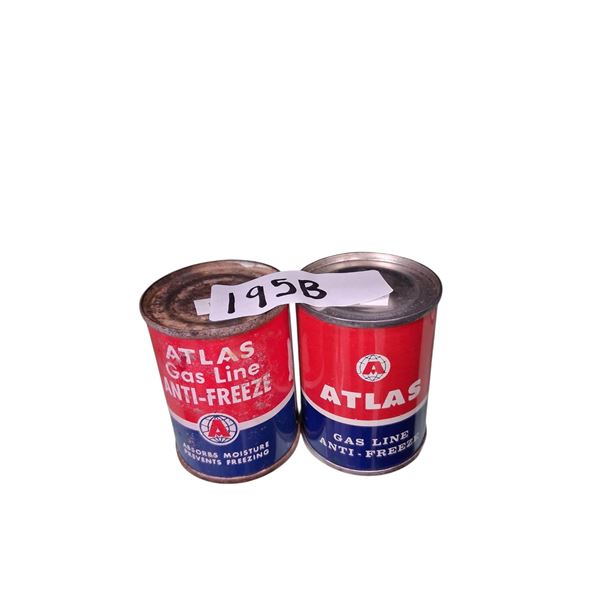 3 vintage oil tins, 4 oz Atlas &Woodward's