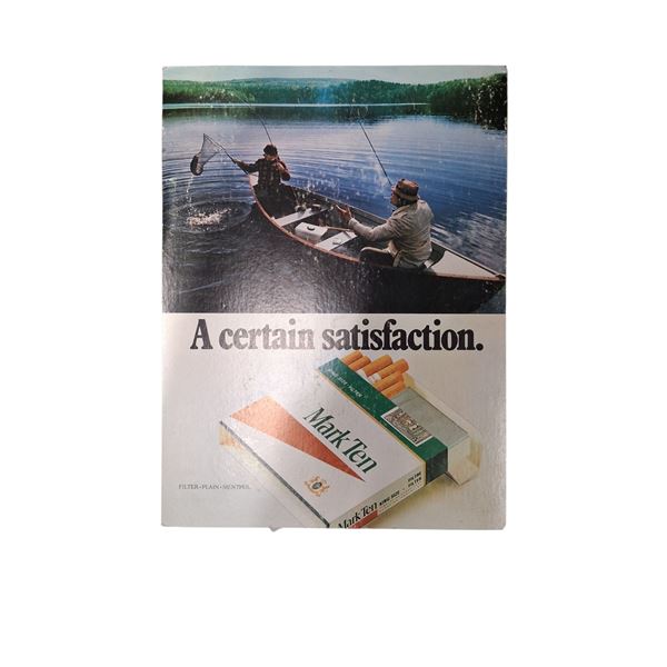 Vintage cardboard Mark 10 cigarette advertisement 24"x19"