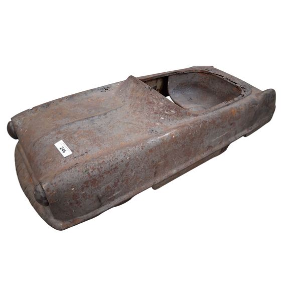 Vintage deralict Kidillac pedal car, missing right rear wheel 44"