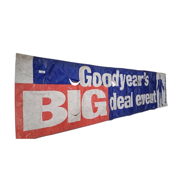 Giant vintage Goodyear tire store banner approx 140"x33"