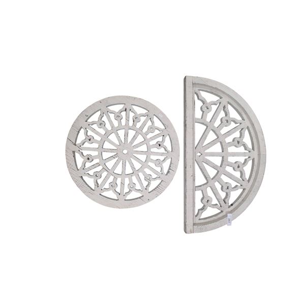 2 Architectual wooden decorative panels 33" & 23"